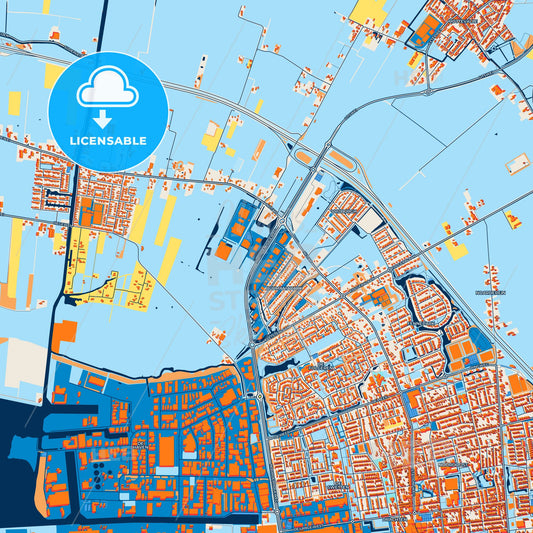 Colorful Smallingerland Street Map with Labels and Buildings