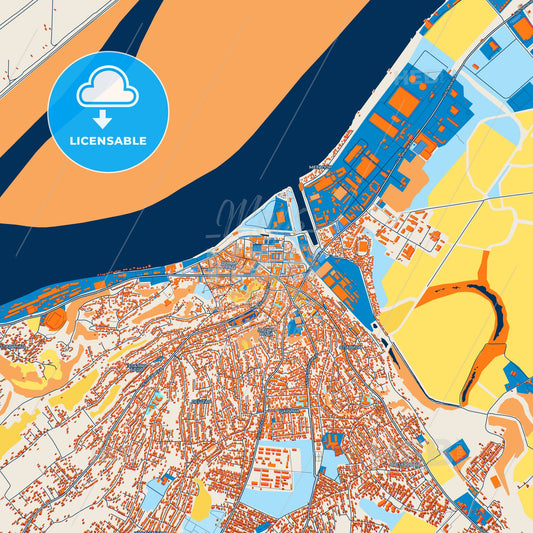 Colorful Smederevo Street Map with Labels and Buildings
