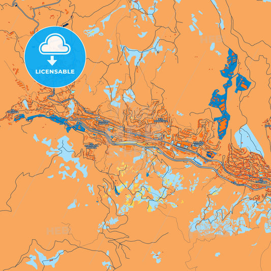 Colorful Smolyan Street Map with Labels and Buildings
