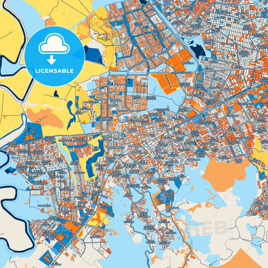 Colorful Soacha Street Map with Labels and Buildings
