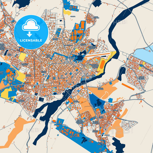 Colorful Sobral Street Map with Labels and Buildings