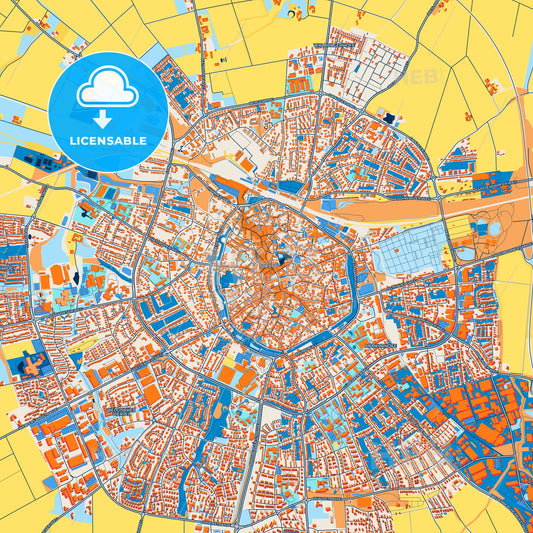 Colorful Soest Street Map with Labels and Buildings
