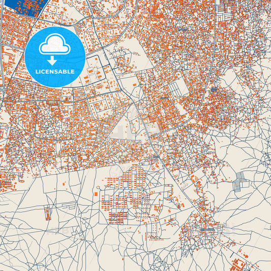 Colorful Sokoto Street Map with Labels and Buildings