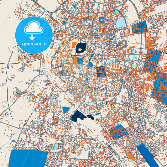 Colorful Solapur Street Map with Labels and Buildings