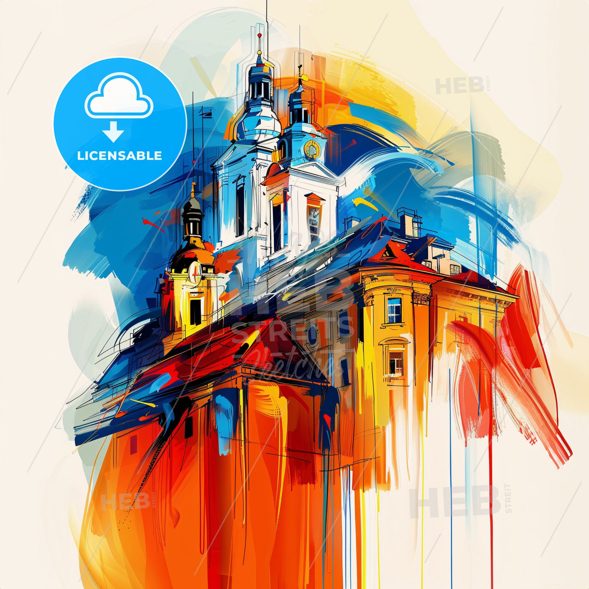 Vibrant Solingen, Germany - A Painting Of A Building