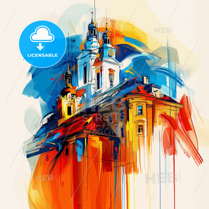 Vibrant Solingen, Germany - A Painting Of A Building