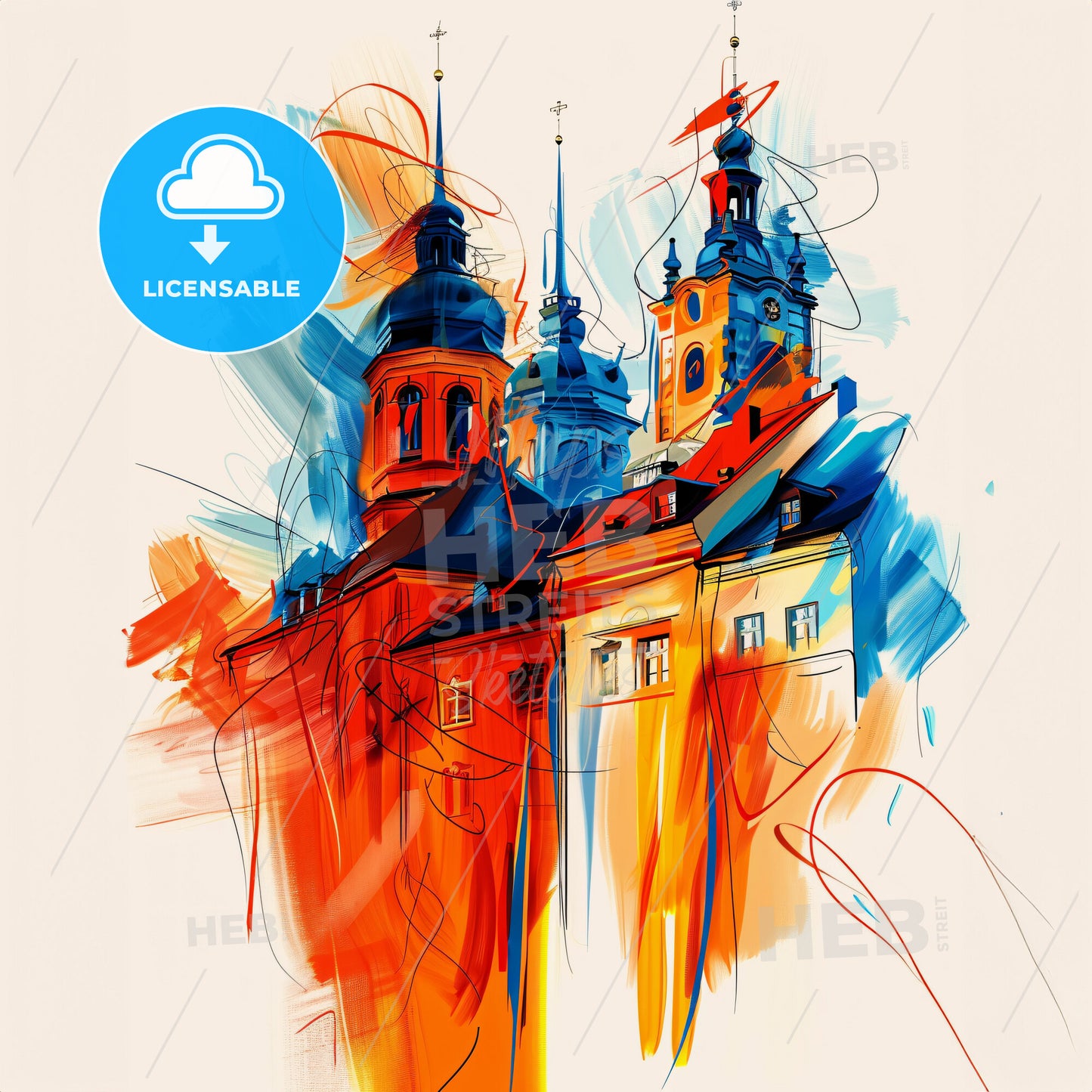 Vibrant Solingen, Germany - A Painting Of A Building