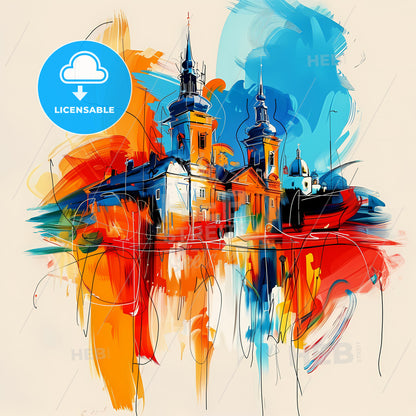 Vibrant Solingen, Germany - A Painting Of A Building