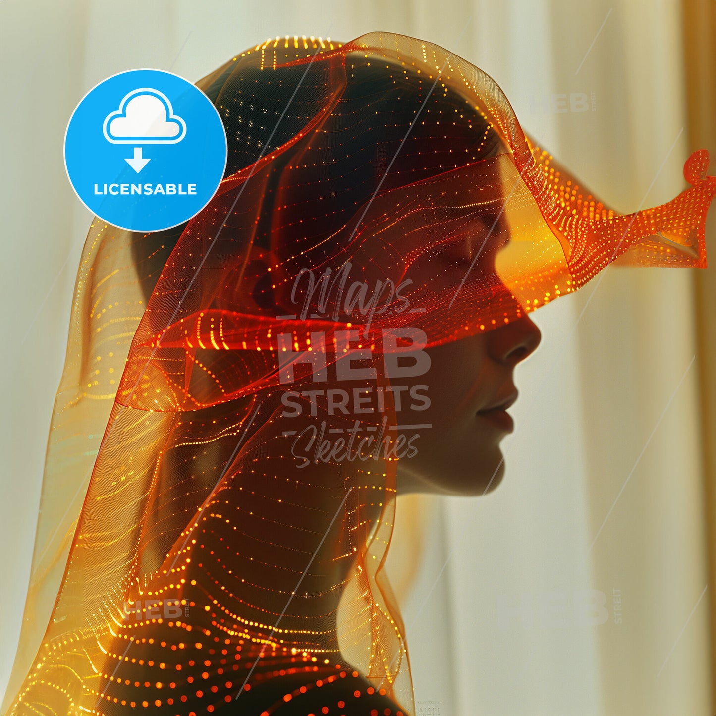 Sonic Scenes: The Rhythm of Colors - A woman with a veil over her head