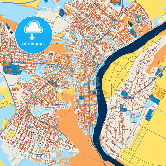 Colorful Soroca Street Map with Labels and Buildings