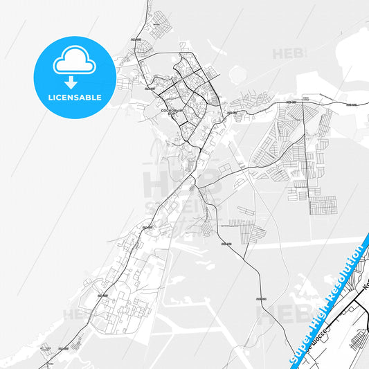 Sosnovy Bor, Russia light map with streetnames, citynames and districts
