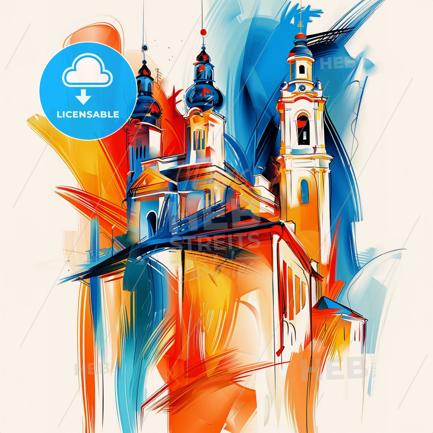 Vibrant Sosnowiec, Poland - A Colorful Painting Of A Building