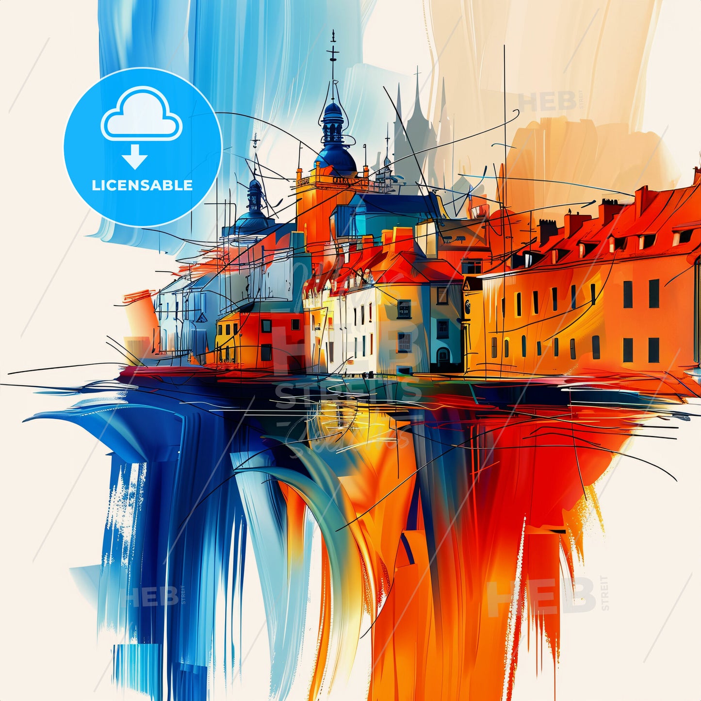 Vibrant South Shields, England - A Colorful Painting Of Buildings