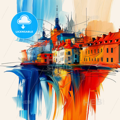 Vibrant South Shields, England - A Colorful Painting Of Buildings