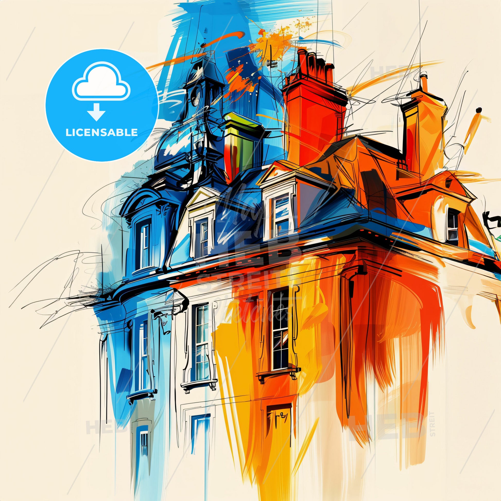 Vibrant Southport, England - A Painting Of A Building