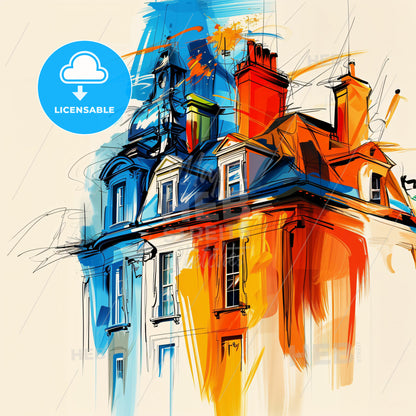 Vibrant Southport, England - A Painting Of A Building