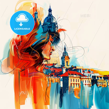 Vibrant Southport, England - A Woman Looking At A City