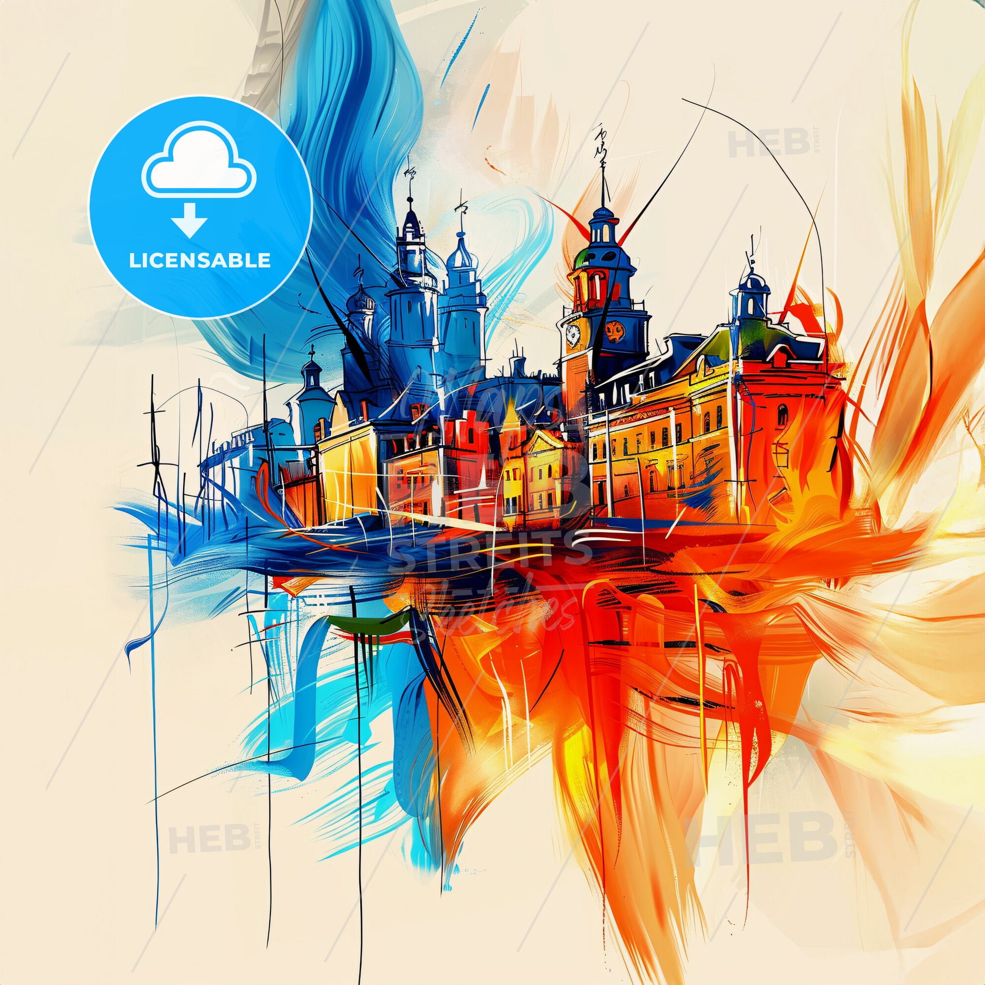 Vibrant Southport, England - A Painting Of A Building