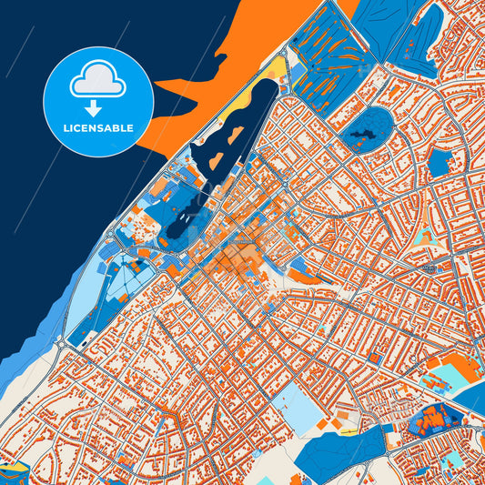 Colorful Southport Street Map with Labels and Buildings