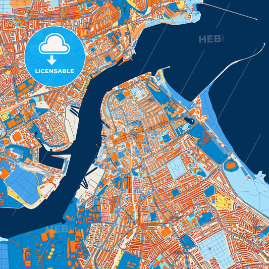 Colorful South Shields Street Map with Labels and Buildings
