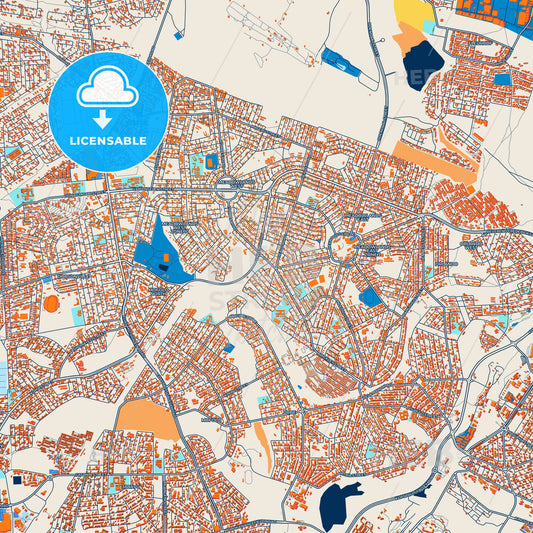 Colorful Soweto Street Map with Labels and Buildings