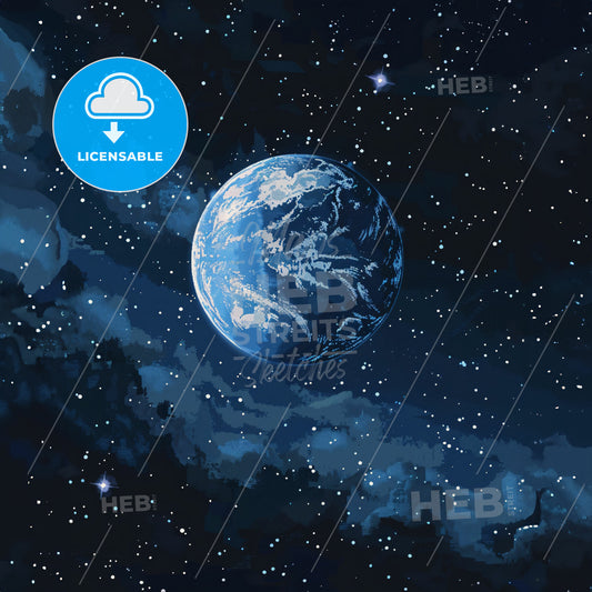 A Planet In Space With Stars