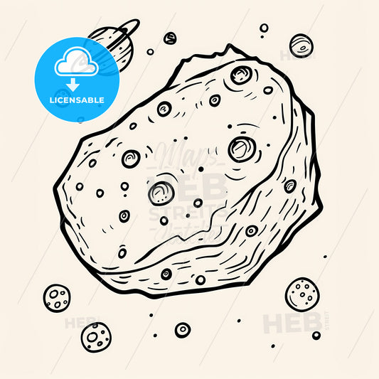 Space Style - A Black And White Drawing Of A Planet And Stars