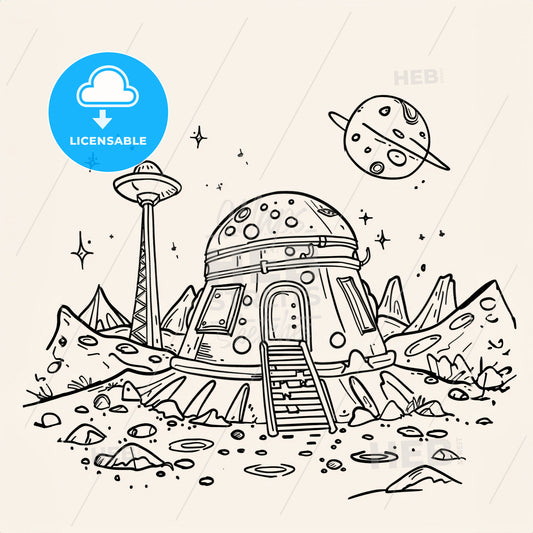 Space Style - A Drawing Of A Space Station