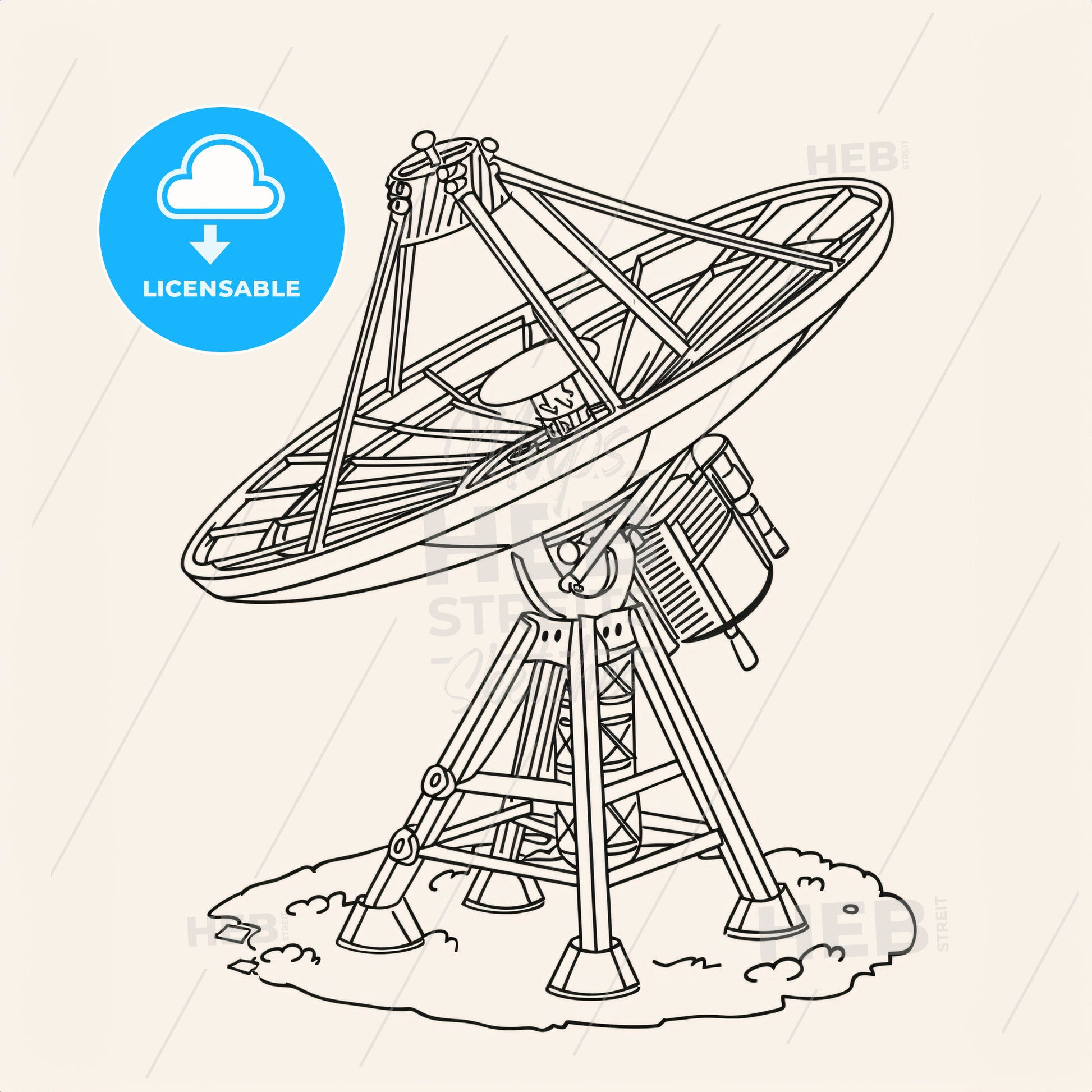 Space Style - A Drawing Of A Satellite Dish