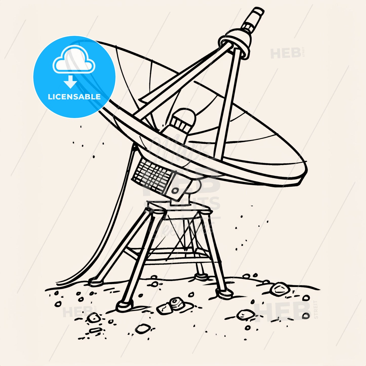 Space Style - A Drawing Of A Satellite Dish