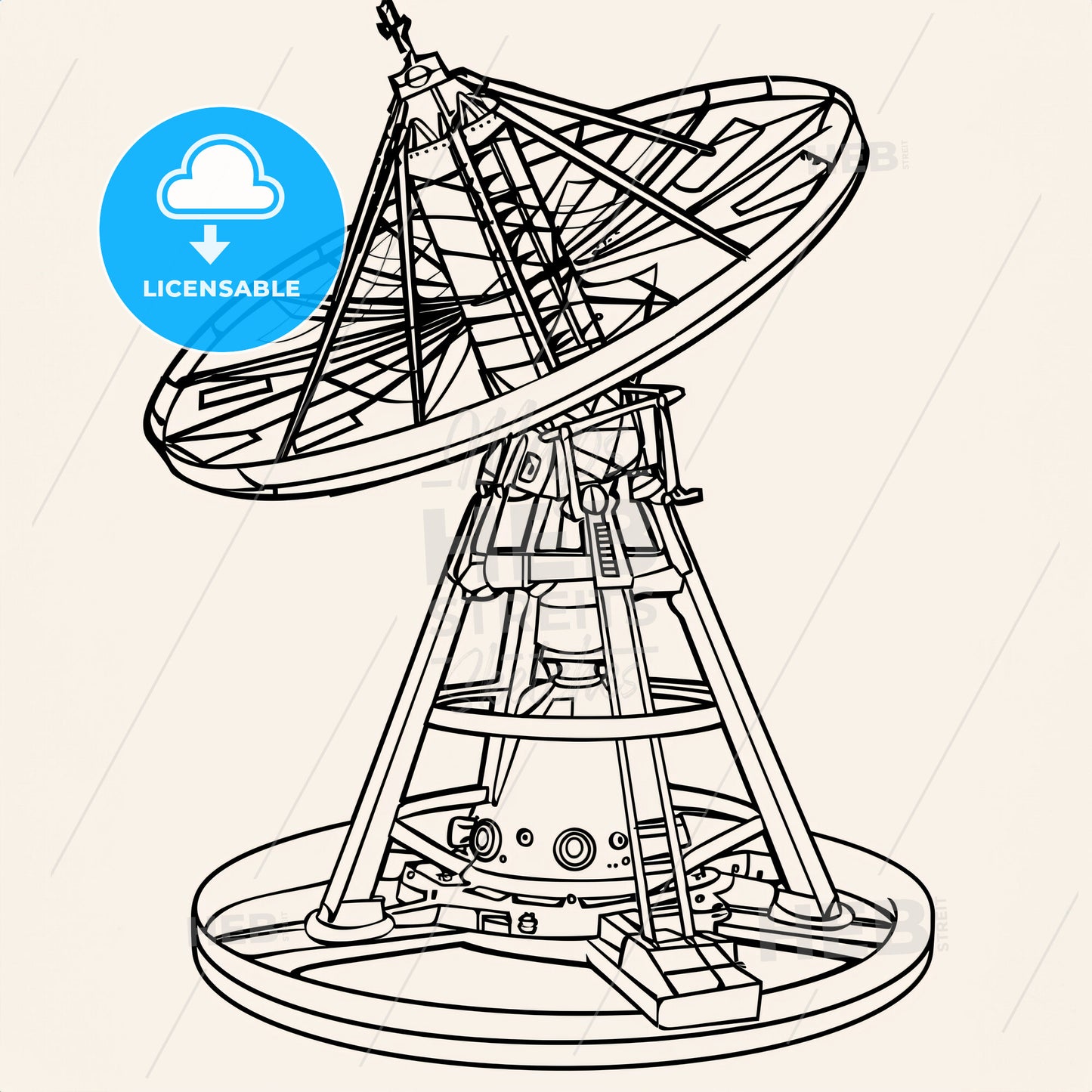 Space Style - A Drawing Of A Satellite Dish