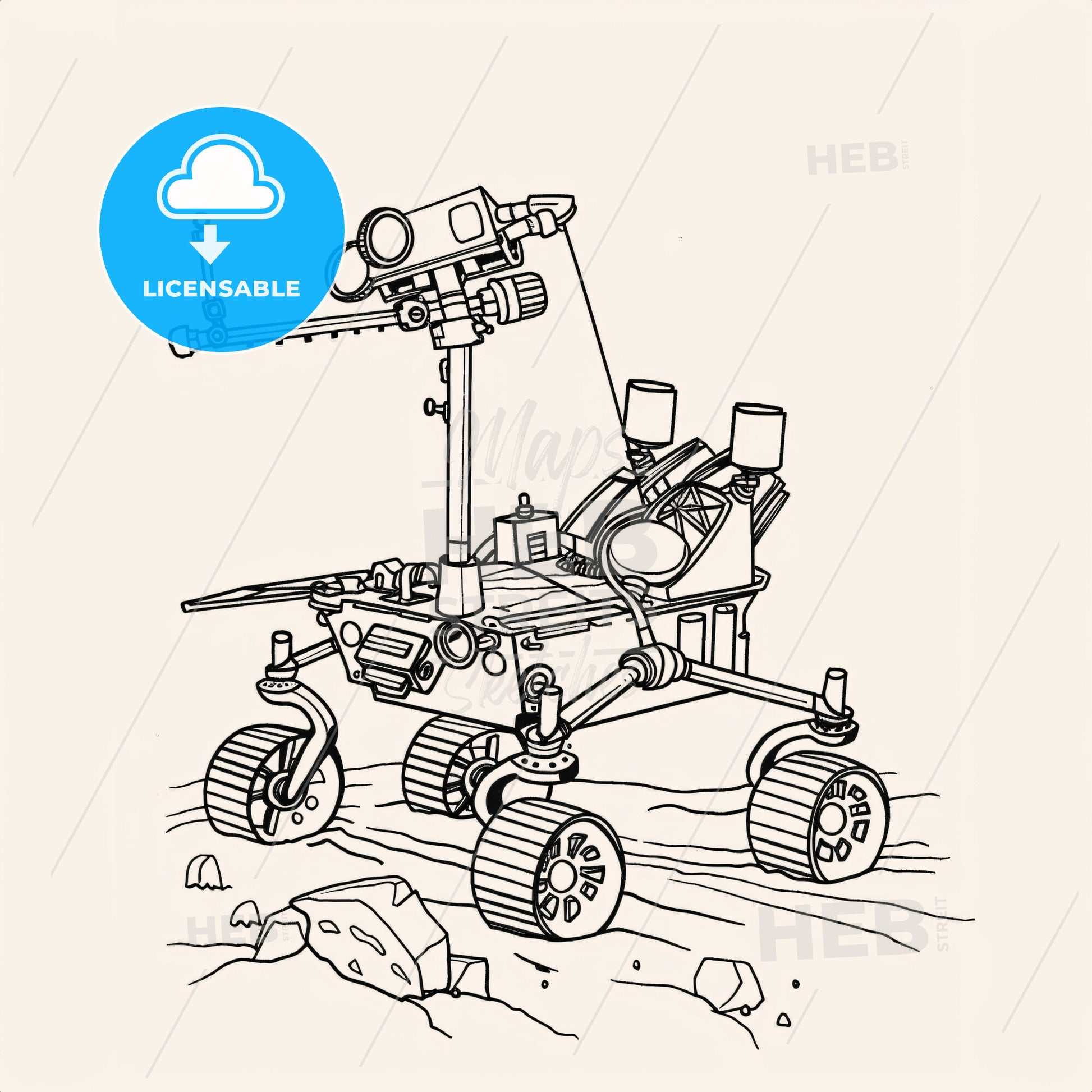 Space Style - A Drawing Of A Mars Rover