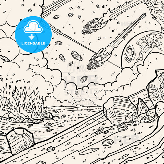 Space Style - A Black And White Drawing Of A Planet