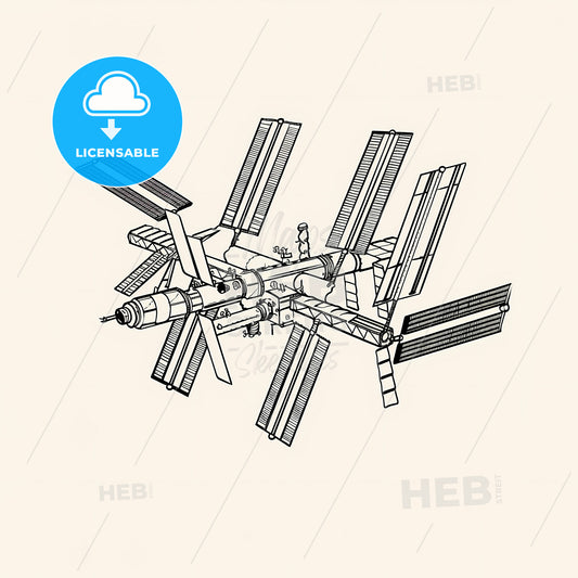 Space Style - A Drawing Of A Satellite