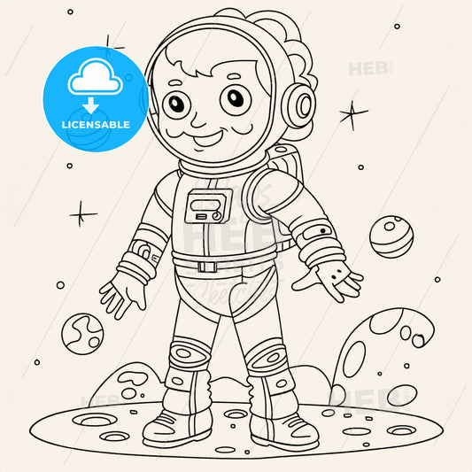 Space Style - A Cartoon Of A Man In A Space Suit