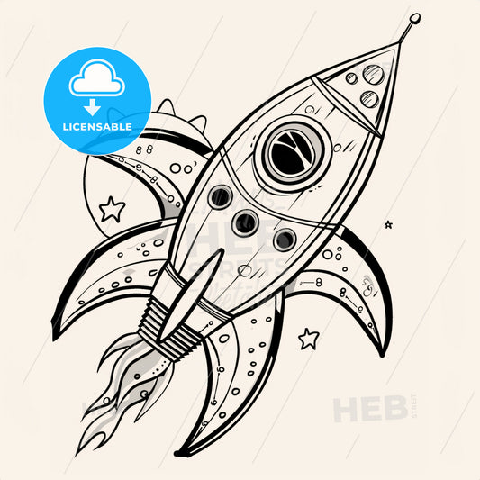 Space Style - A Drawing Of A Rocket