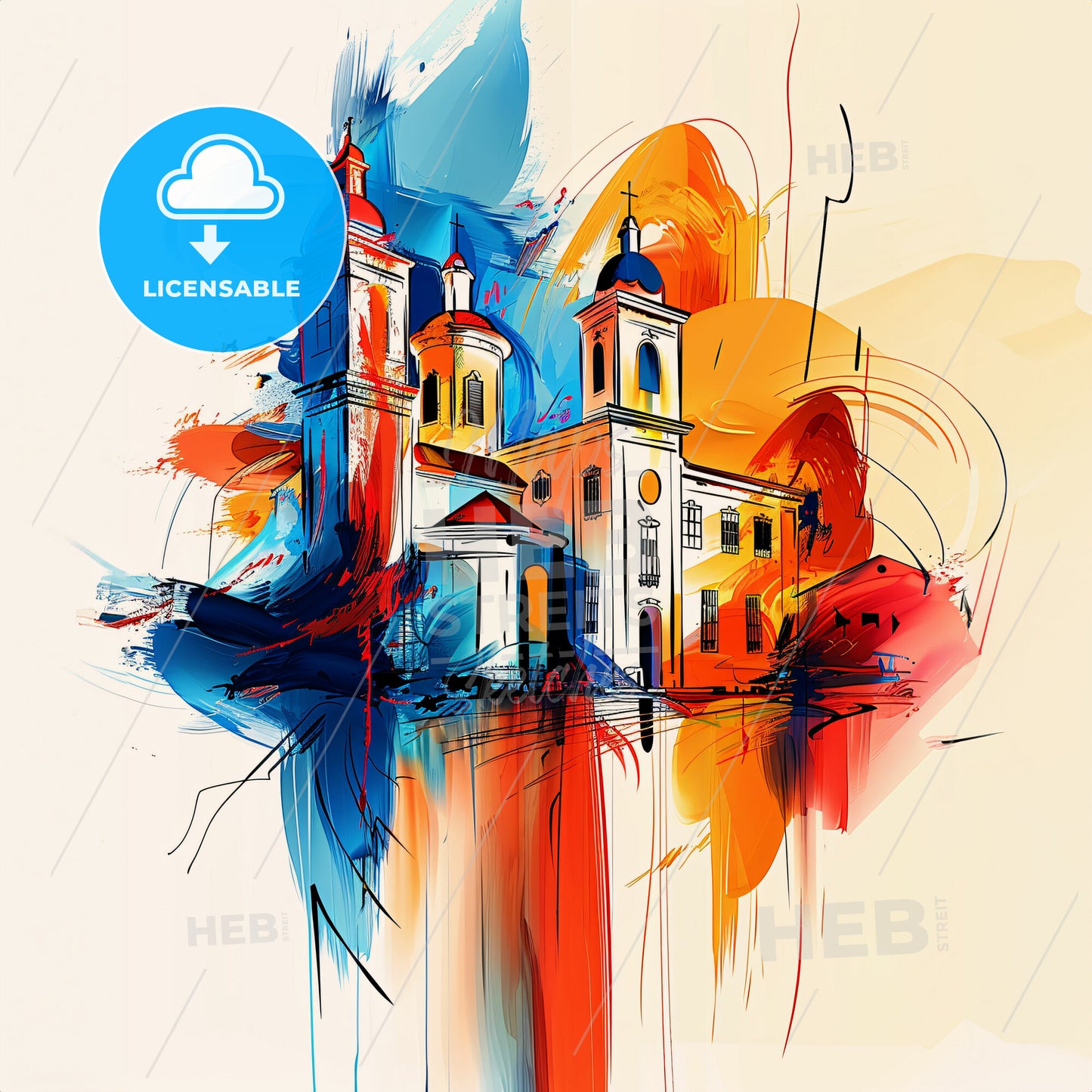 Vibrant Spanish Town, Jamaica - A Painting Of A Building