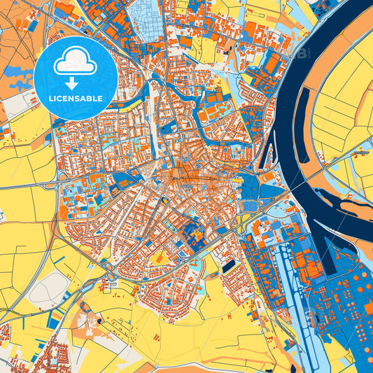 Colorful Speyer Street Map with Labels and Buildings