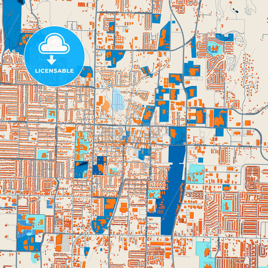 Colorful Springdale Street Map with Labels and Buildings