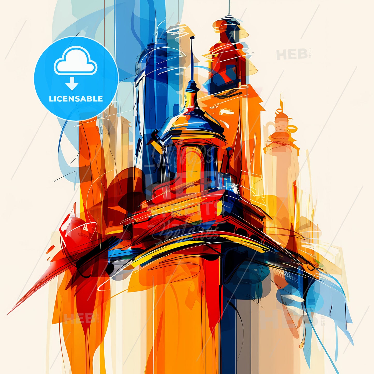 Vibrant Springfield, Illinois - A Colorful Cityscape With Towers And Towers