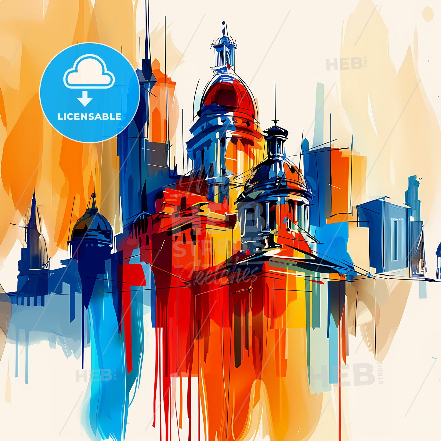 Vibrant Springfield, Illinois - A Painting Of A City