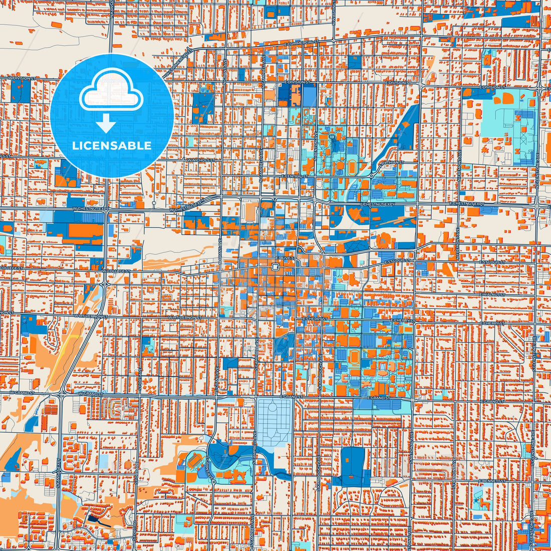 Springfield Mn Map Colorful Springfield Street Map With Labels And Buildings – HEBSTREITS