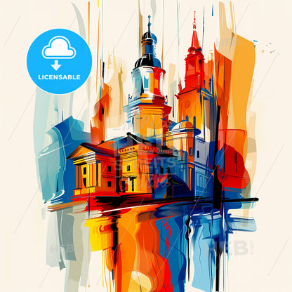 Vibrant Springfield, Massachusetts - A Painting Of A Building