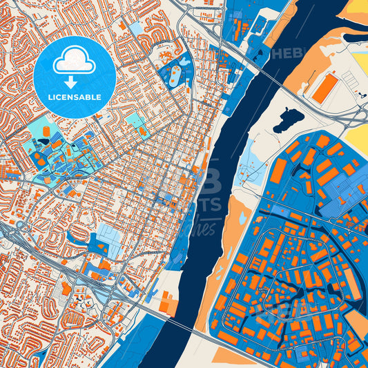Colorful St. Charles Street Map with Labels and Buildings