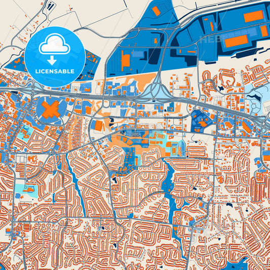 Colorful St. Peters Street Map with Labels and Buildings