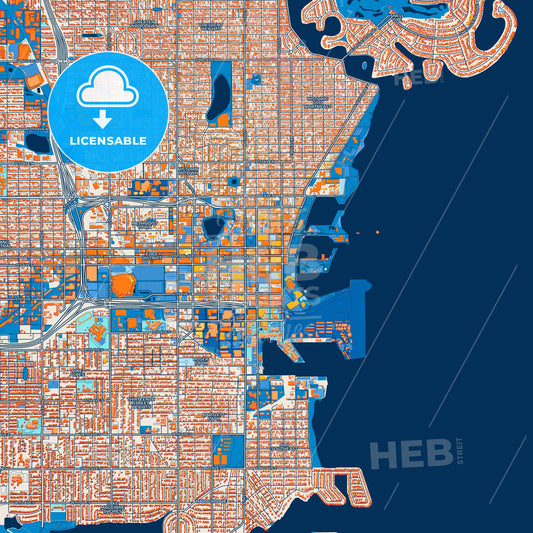 Colorful St. Petersburg Street Map with Labels and Buildings
