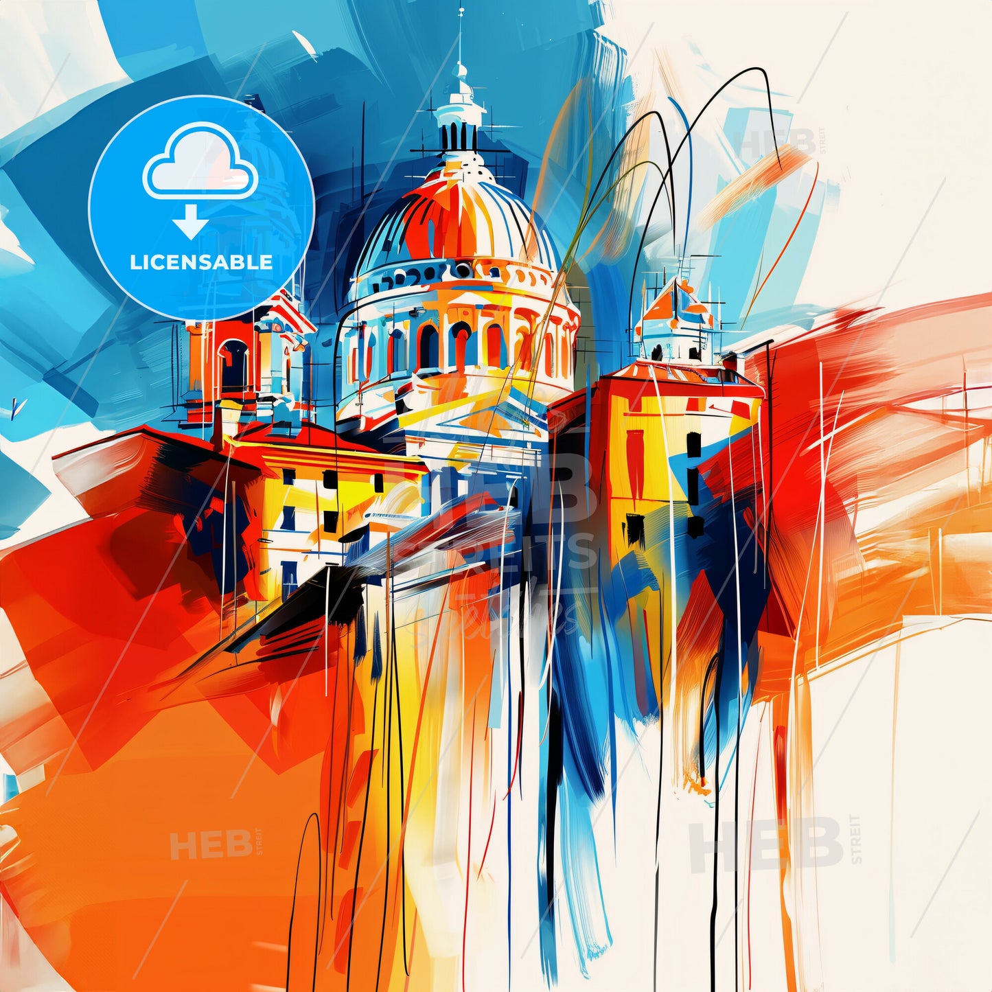 Vibrant St. Louis, Missouri - A Painting Of A Building With A Dome