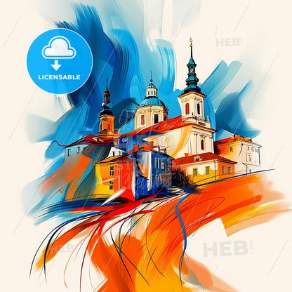 Vibrant Ústínadlabem, Czechia - A Painting Of A Building