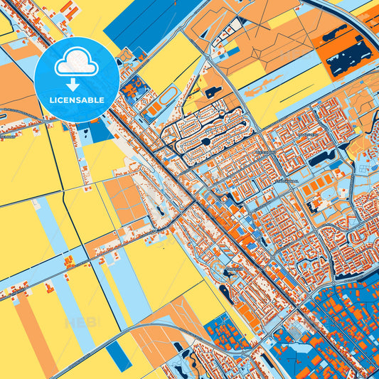 Colorful Stadskanaal Street Map with Labels and Buildings