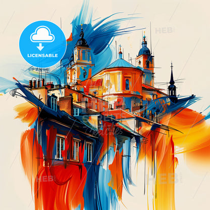 Vibrant Stafford, England - A Painting Of A Building